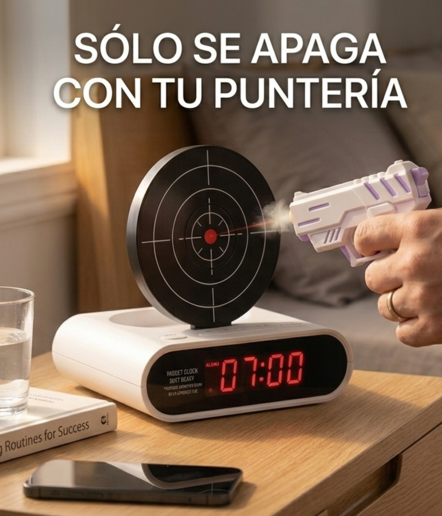 Gun alarm clock